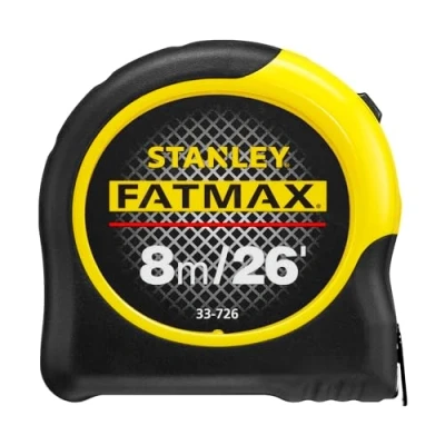 Afbeelding van STANLEY FATMAX Meetlint Blade Armor 8 M Metrisch en 26 FT Imperial Schokbestendig met Mylar Coating Kussengreep 0 33 726