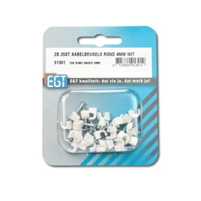 Afbeelding van Kabelbeugel rond 4mm wit 25st