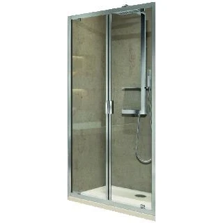 Afbeelding van Novellini Lunes 2.0 B draaideur 2 delig voor nis, helder/wit 84/90b x