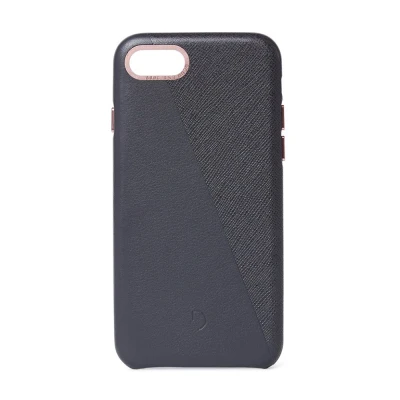 Afbeelding van Decoded Dual Leather hoesje iPhone SE (2020) / 8 7 6(s) antraciet