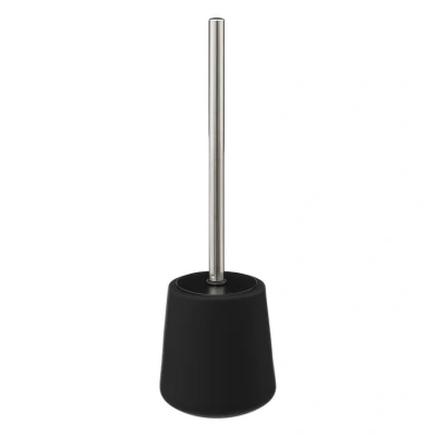 Afbeelding van 5Five toiletborstel met houder zandsteen zwart rond 39 cm