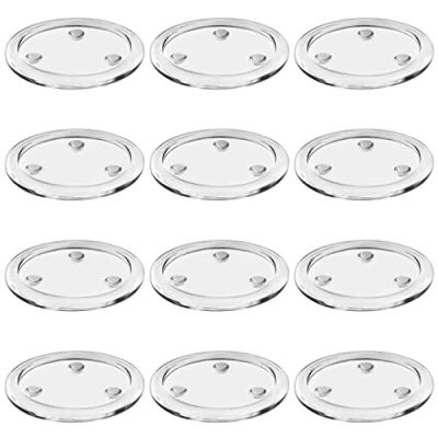 Afbeelding van Belle Vous Doorzichtig Glazen Pilaar Stomp Kaars Platen (12 Pak) Votief Theelichten Kaarsen Houder Set Ideaal Voor Spa Decoraties, Bruiloften, Feesten, Huisdecoratie, Tafel Kopstukken en Geschenken