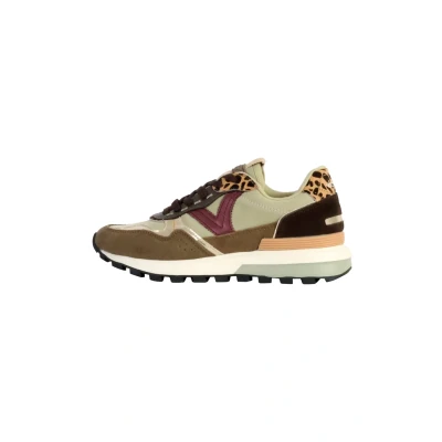 Afbeelding van Victoria Shoes Sneakers laag, Dames, Maat: 41, Kaki Leer