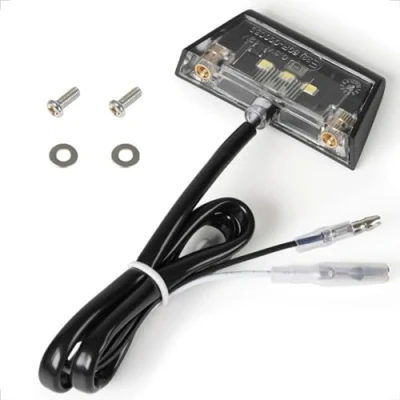 Afbeelding van evermotor Universele Mini 12V 0.3W E32 LED kentekenplaatverlichting, kentekenplaatverlichting motorfiets, E getest auto quad ATV zwart waterdicht IP67