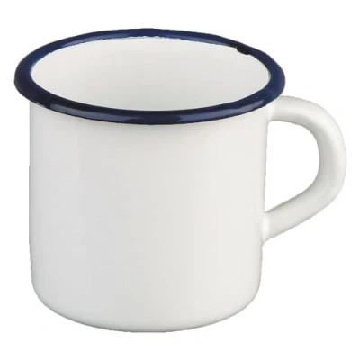Afbeelding van ibili Mok Blanca 8 cm geëmailleerd staal, wit/blauw, x 9