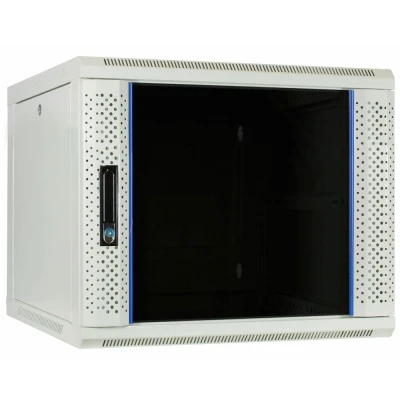 Afbeelding van DSIT 9U witte wandkast / serverbehuizing met glazen deur 600x600x500mm (BxDxH) 19 inch