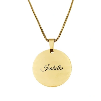 Afbeelding van Ketting RVS Met Naam Gravering Isabella Goud Rond