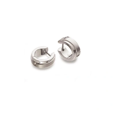 Afbeelding van Boccia 0560 01 Oorringen titanium zilverkleurig 6 x 14 mm