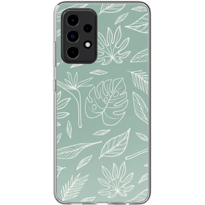 Afbeelding van Samsung Galaxy A52 (5G) Hoesje Siliconen en TPU (zacht) imoshion Softcase/Backcover Leaves Line Art Telefoonhoesje