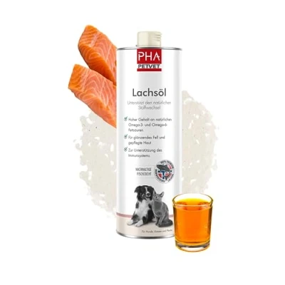 Afbeelding van PHA zalmolie voor hond, kat en paard, uit duurzame viskweek in Noorwegen, belangrijke omega 3 6 vetzuren, olie 500 ml