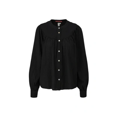 Afbeelding van QS MIT Dobbystruktur Blouse, Dames, Maat: 34, Schwarz