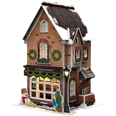 Afbeelding van Cubic Fun 3d Puzzel Hollandse Klompenmakerij LED verlichting Kerst