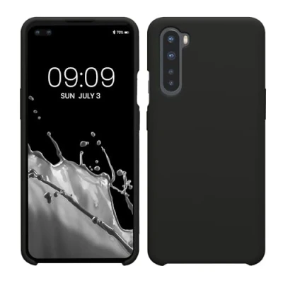 Afbeelding van kwmobile telefoonhoesje geschikt voor OnePlus Nord Hoesje met siliconen coating Smartphone case in mat zwart
