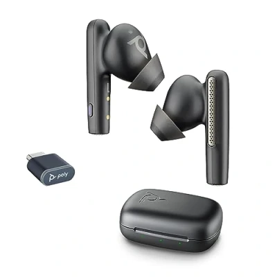 Afbeelding van Poly (Plantronics + Polycom) VOYAGER FREE 60 UC MET BASIC CHARGE CASE, TEAMS, USB C, ZWART, WW, C/A ADAPTER, ECOMM