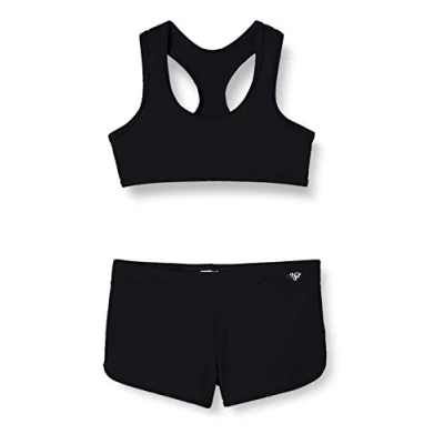 Afbeelding van Badpak voor Baby Meisje Eén Stuk UPF 50+ UV Rashguard met Rits patroon in zwart witte stippen Maat 86 92 cm (18 24 M)