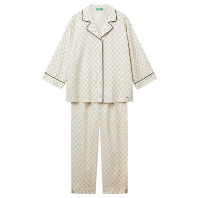 Afbeelding van United Colors of Benetton Flowy WITH Print SET Pyjama, Dames, Maat: Medium, Multicolor