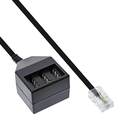 Afbeelding van InLine® TAE adapterkabel, RJ45 Male naar N/F/N Female, 20cm