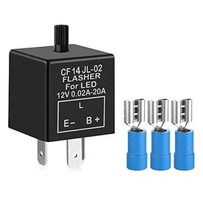 Afbeelding van Gebildet 12V 3pins Elektronische LED Knipperlichtrelais 0.1W 150W c/m Motorfiets Richtingaanwijzer Verstelbare Knipperlicht CF 14KT met 3pcs Terminals