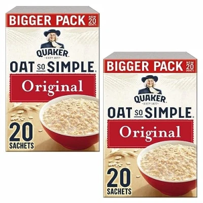 Afbeelding van Cleverry set met Quaker Oat So Simple Havermoutpap Original 40 zakjes x 27g voor een heerlijk ontbijt