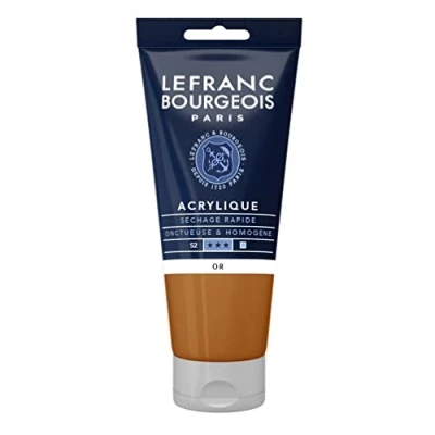 Afbeelding van Lefranc Bourgeois 300368 fijne acrylverf, hoog gepigmenteerd, goede dekking, romige homogene textuur 80ml tube, Gold