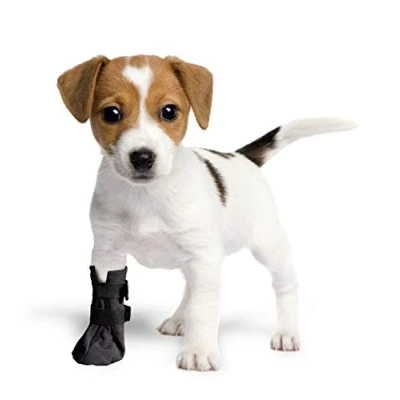 Afbeelding van GRANDE FINALE Beschermende en herstelsokken, ademend, voor honden, katten, 100% softshell, chirurgische bescherming tegen letsel, stop likken (2 (S) 5 cm H 9 cm, zwart)
