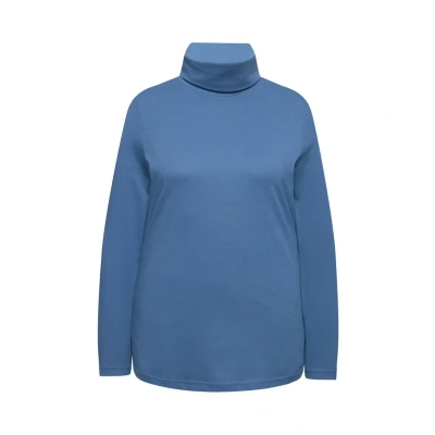 Afbeelding van Ulla Popken Rollkragen Langarm Longsleeve, Dames, Maat: 54/56, Ink blue