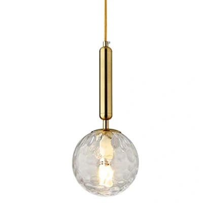 Afbeelding van Hobaca E14 Luxe Rimpel licht Glas Modern Goud Noords Hanglampen Huisdecoratie Glazen bollamp Hanglamp voor Huiskamer Eetkamer Keukeneilandverlichting