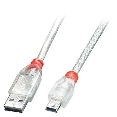 Afbeelding van Lindy 41784 3m USB A B Transparant kabel