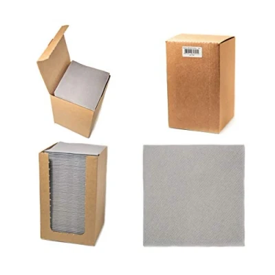 Afbeelding van Alvotex CHIC Airlaid 100 Coctailservetten, 1/4 vouwen op stof, hoogwaardig wegwerpservet, grijs, 20 x cm