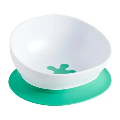 Afbeelding van doddl Zuigkom voor peuters en baby&#039;s, ergonomische peuterschalen zelfvoeding, 1 3 jaar oud, vaatwasmachinebestendig, BPA vrij (wit aqua)