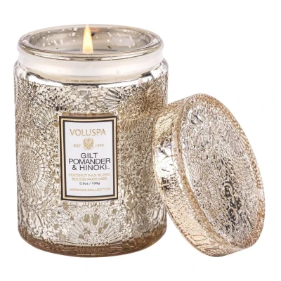 Afbeelding van Voluspa Gilt Pomander &amp; Hinoki Small Jar