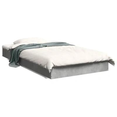 Afbeelding van Bedframe bewerkt hout betongrijs 100x200 cm
