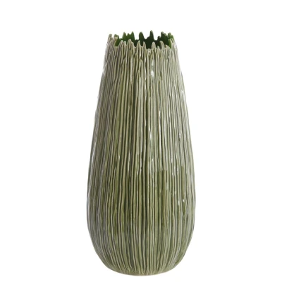 Afbeelding van Light&amp;living Vaas deco Ø30,5x65 cm KOPRA keramiek donker groen