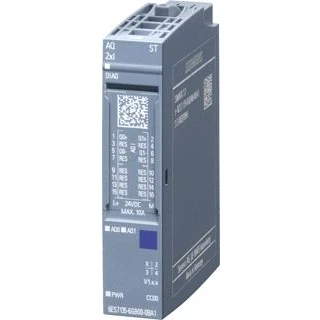 Afbeelding van Siemens simatic et200sp analoge uitgangsmodule aq 2x xi 16 bit voor basismodule a0 en a1 module diagnostiek cc00 6es7135 6gb00 0ba1