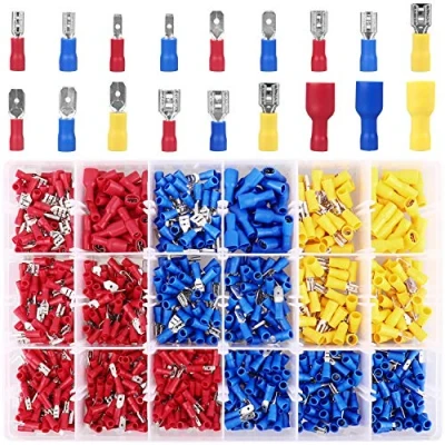Afbeelding van Kabelschoenen, 900 stuks. platte stekker en stekkerhulzen knelverbinder assortiment