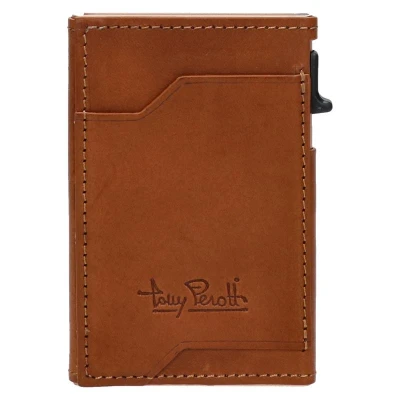 Afbeelding van Tony Perotti Furbo leren Pasjeshouder Slim RFID met Magsafe buitenvak Honing