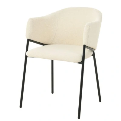 Afbeelding van DS4U Elza eetkamerstoel Boucle wit