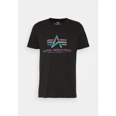 Afbeelding van Alpha Industries Tshirt print, Heren, Maat: Small, Black