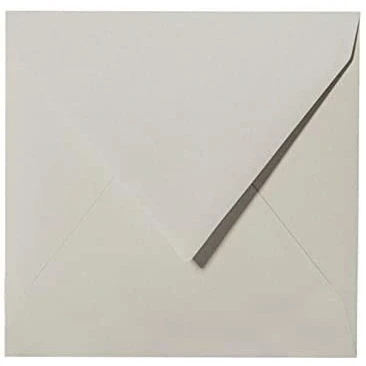 Afbeelding van 25 enveloppen vierkant lichtgrijs 13 x cm 130 mm, gewicht 120 g/m²