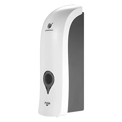 Afbeelding van 300 ml zeepdispenser, shampoo en wandzeepdispenser, zonder boren, handmatige wandzeepdispenser (wit)
