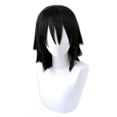 Afbeelding van HIROAKIYA Obanai Iguro Wig, Demon Slayer Kimetsu no Yaiba Cosplay Wig with Cap