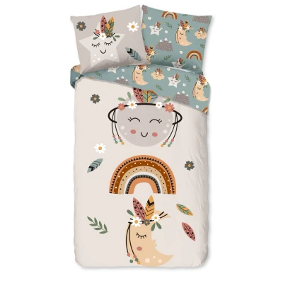 Afbeelding van Pure Kinderdekbedovertrek &quot;regenboog / boho&quot; Zand (140x200/220 cm) Microfiber