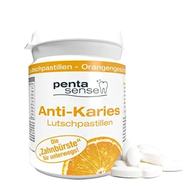 Afbeelding van PentaSense® Xylitol anti cariës zuigtabletten met aardbeiensmaak tegen tandplak en zuur helpen het tandglazuur te behouden 30 stuks