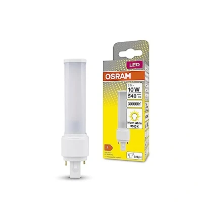 Afbeelding van OSRAM DULUX LED D 10 EM, G24D 1, 5W, 540lm, 3000K, varm hvid lysfarve, drejeligt endestykke til retningsbestemt lys, erstatning klassiske kompaktlysstofrør med 1 sokkel