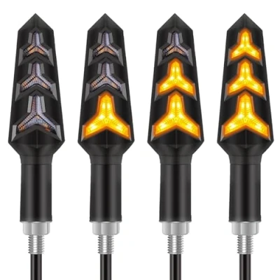 Afbeelding van Kinstecks 4 stuks richtingaanwijzers voor motor, 12 V, ledlampjes, motor en motorfiets
