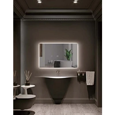 Afbeelding van Ledimex led badkamerspiegel, vierkant, 120 x 80 cm, achtergrondverlichting met IRC &gt;80, anti condenssensor, Fria licht, model Italië