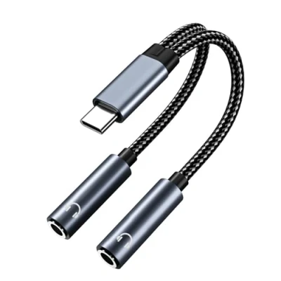 Afbeelding van MMOBIEL USB C naar 3.5mm Aux Audio Hoofdtelefoon Splitter 32 Bit Type Dubbele Jack Adapter Geschikt voor iPhone 15, iPad Air/Pro, MacBook, Galaxy S24 S23 S22 S21, Pixel