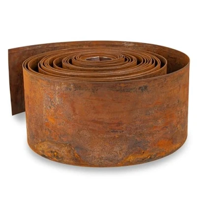 Afbeelding van UNIGARDIA Gazonrand van cortenstaal 5 m, borderrand metaal, 14 cm hoog, eenvoudige montage, bloembedomranding, met roest, inclusief 1 paar montagehandschoenen