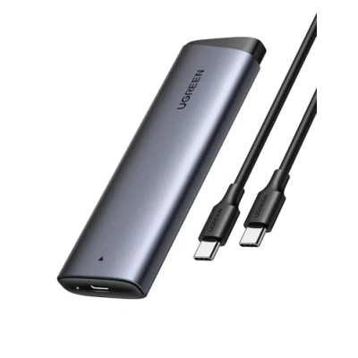 Afbeelding van UGREEN NVMe behuizing, M.2 SSD behuizing USB 3.2 10 Gbps voor PCIe M Key/M+B Key in 2230/2242/2260/2280 met CC en AC kabel Gereedschapsloos