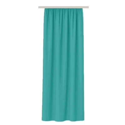 Afbeelding van Bestlivings Ondoorzichtig (turquoise) gordijn met plooiband in 140x175 cm (B x L), Dekosjaal als zichtwering